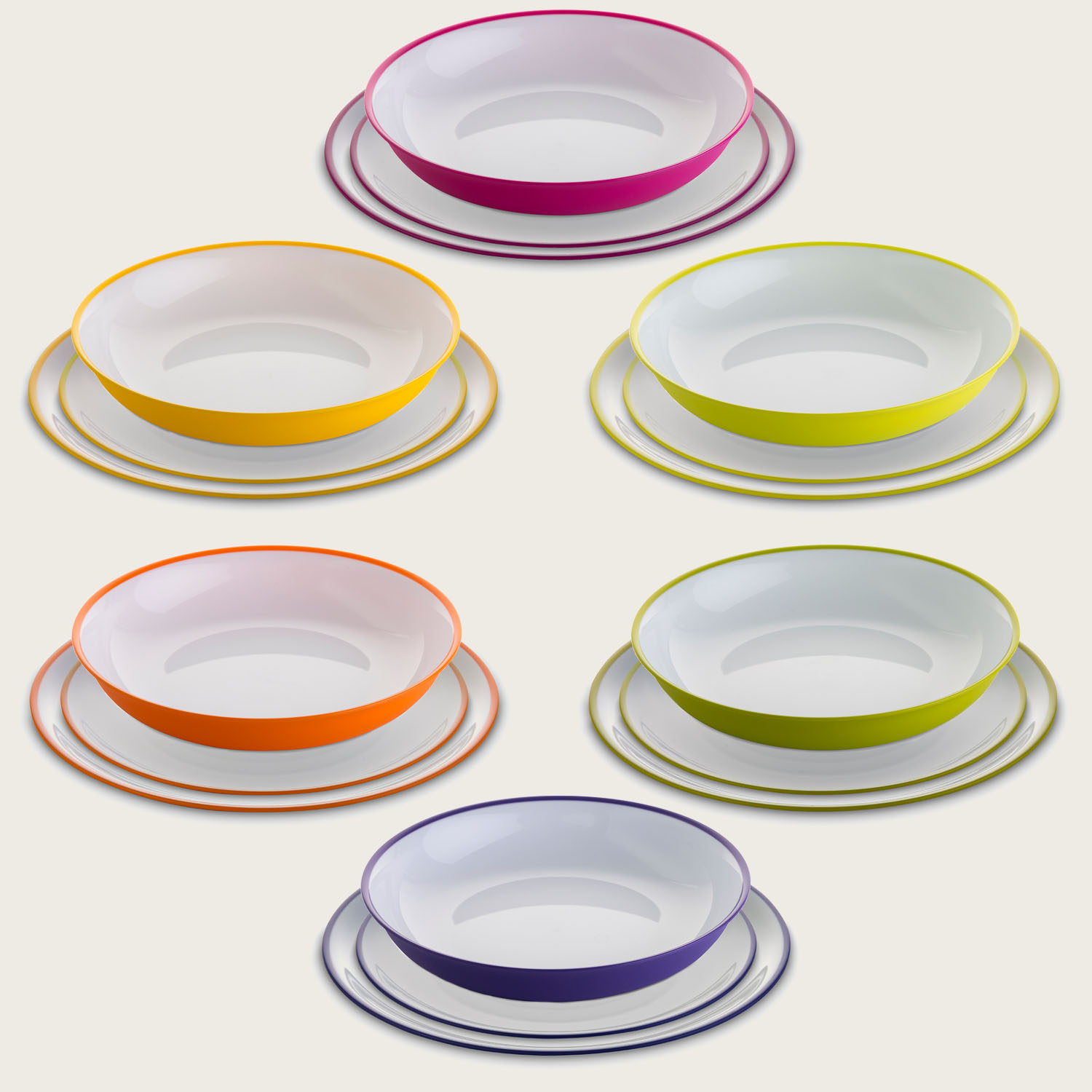 Piatto In Plastica Bicolore