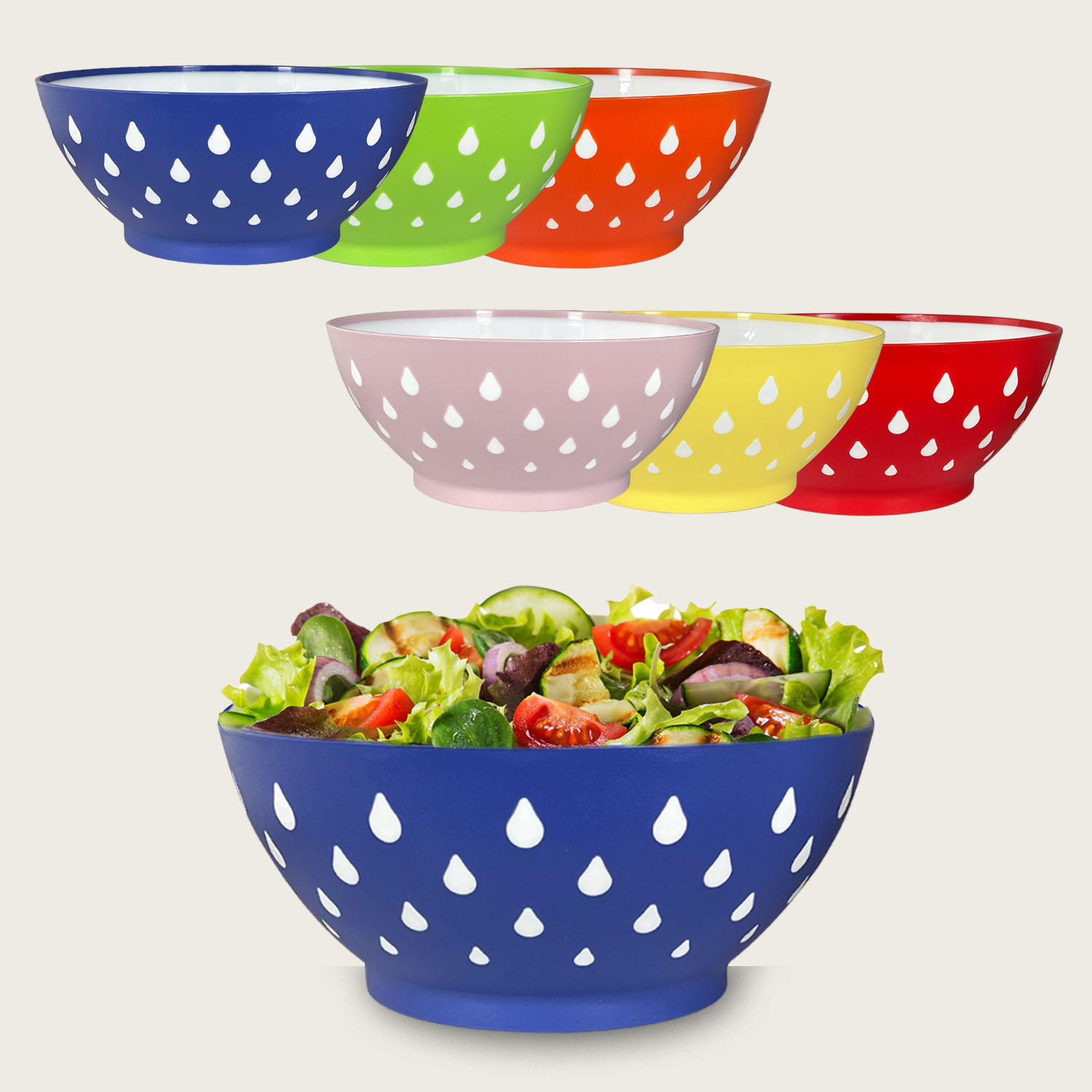 Insalatiera Colorata Cm.25 In Plastica