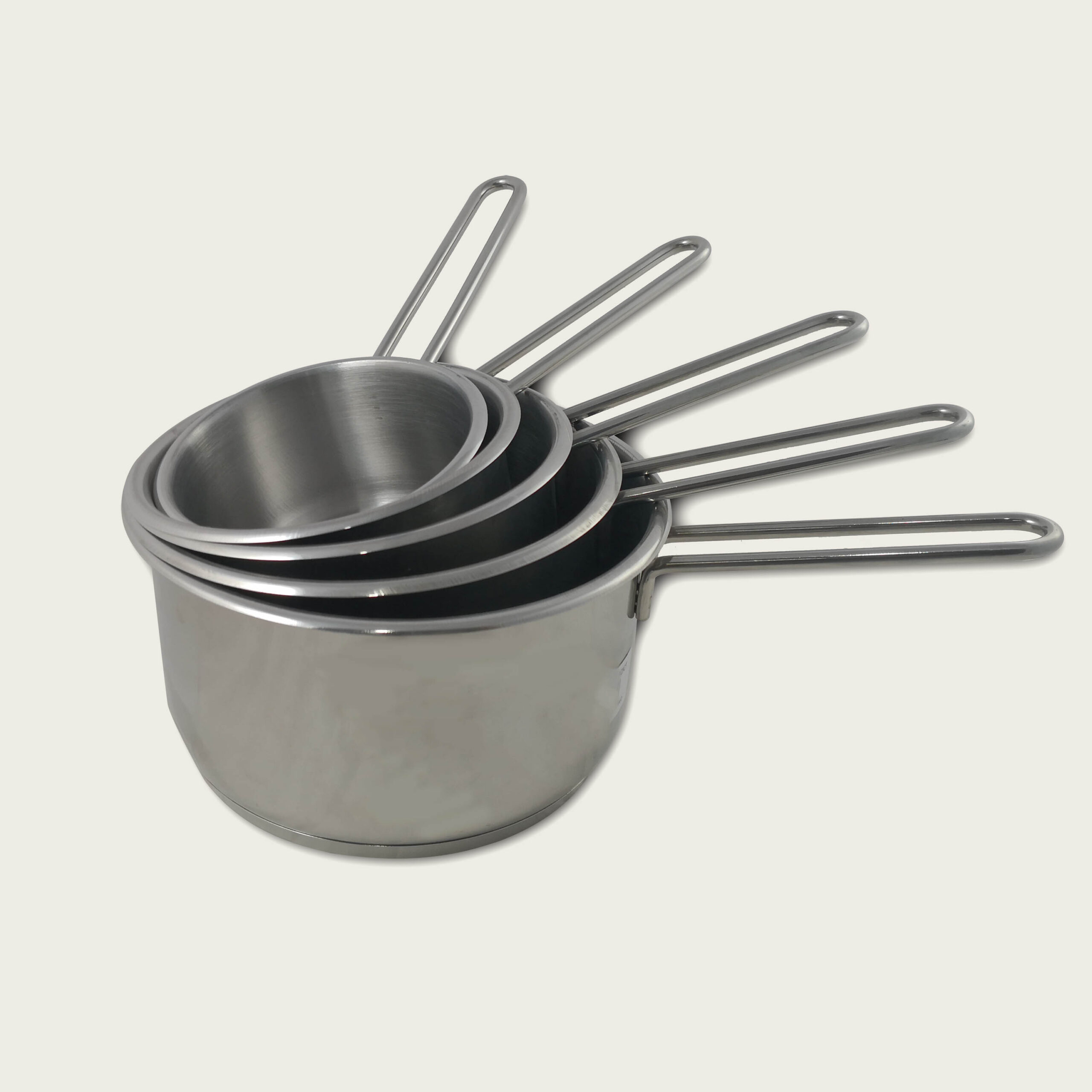 SET 5 CASSERUOLE CON MANICO IN ACCIAIO