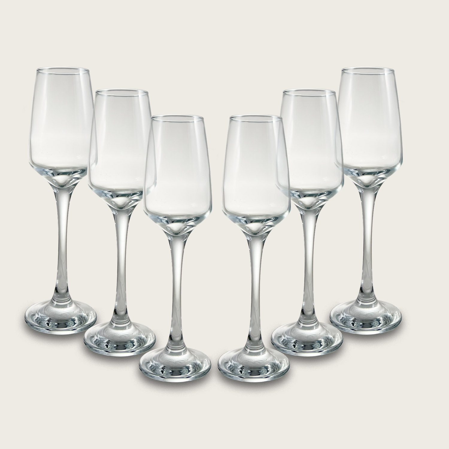 SET 6 CALICI FLUTE IN VETRO LUXURY