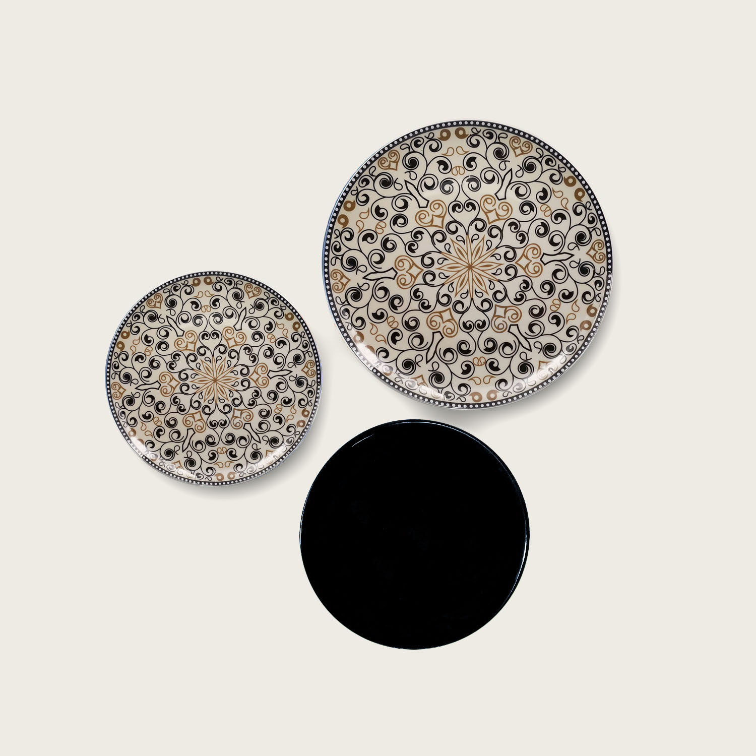 SET 18 PIATTI COORDINATI IN PORCELLANA BLACK