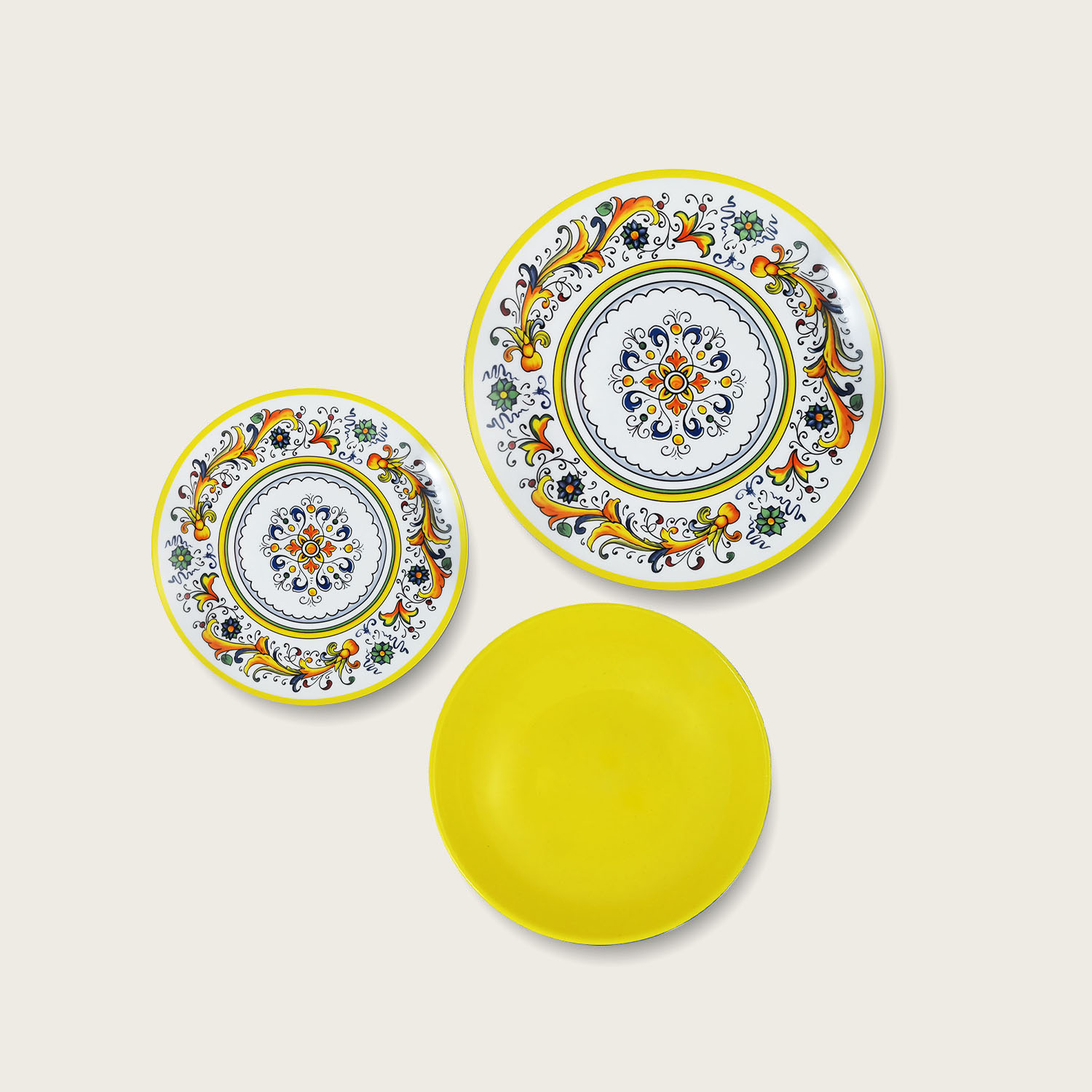 SET 18 PIATTI COORDINATI IN PORCELLANA YELLOW