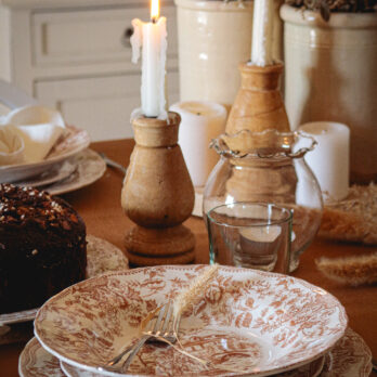 Piatto In Porcellana Linea Inglese Tortora