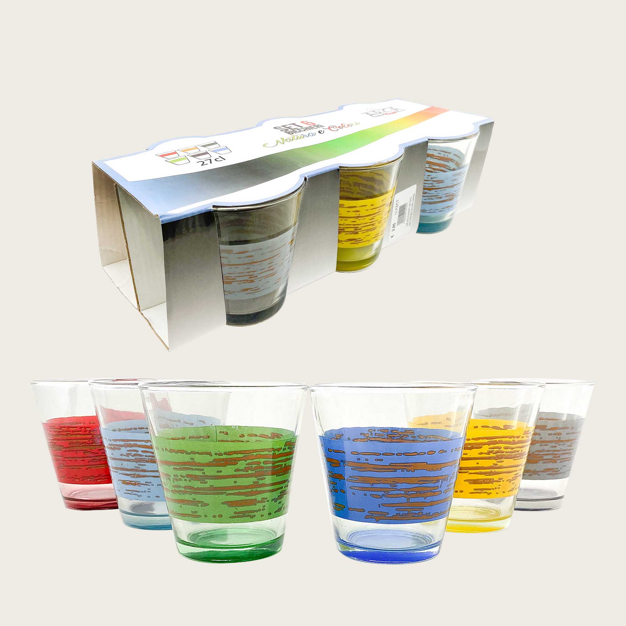 SET 6 BICCHIERI IN VETRO LINE STYLE B