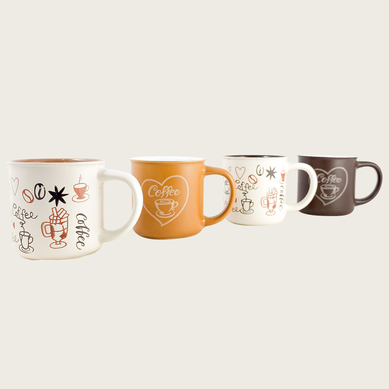 SET 4 TAZZE MUG IN CERAMICA