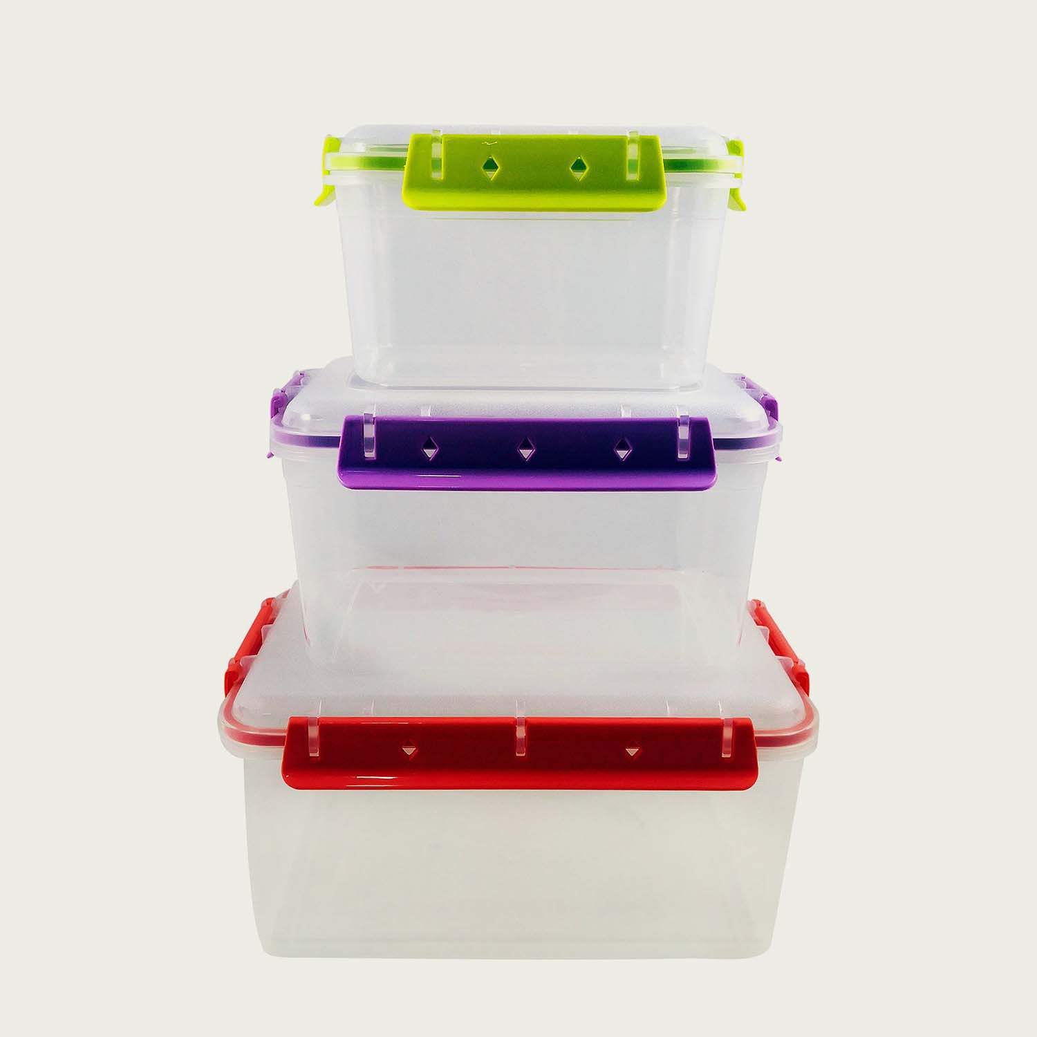 SET 3 CONTENITORI QUADRATI ERMETICI