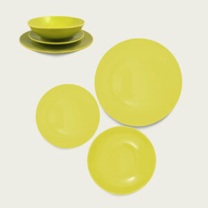 Piatto Monocolore In Ceramica - Verde, Piatto fondo cm.21