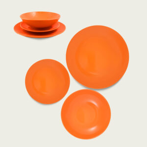 Piatto Monocolore In Ceramica - Arancione, Piatto piano cm.26