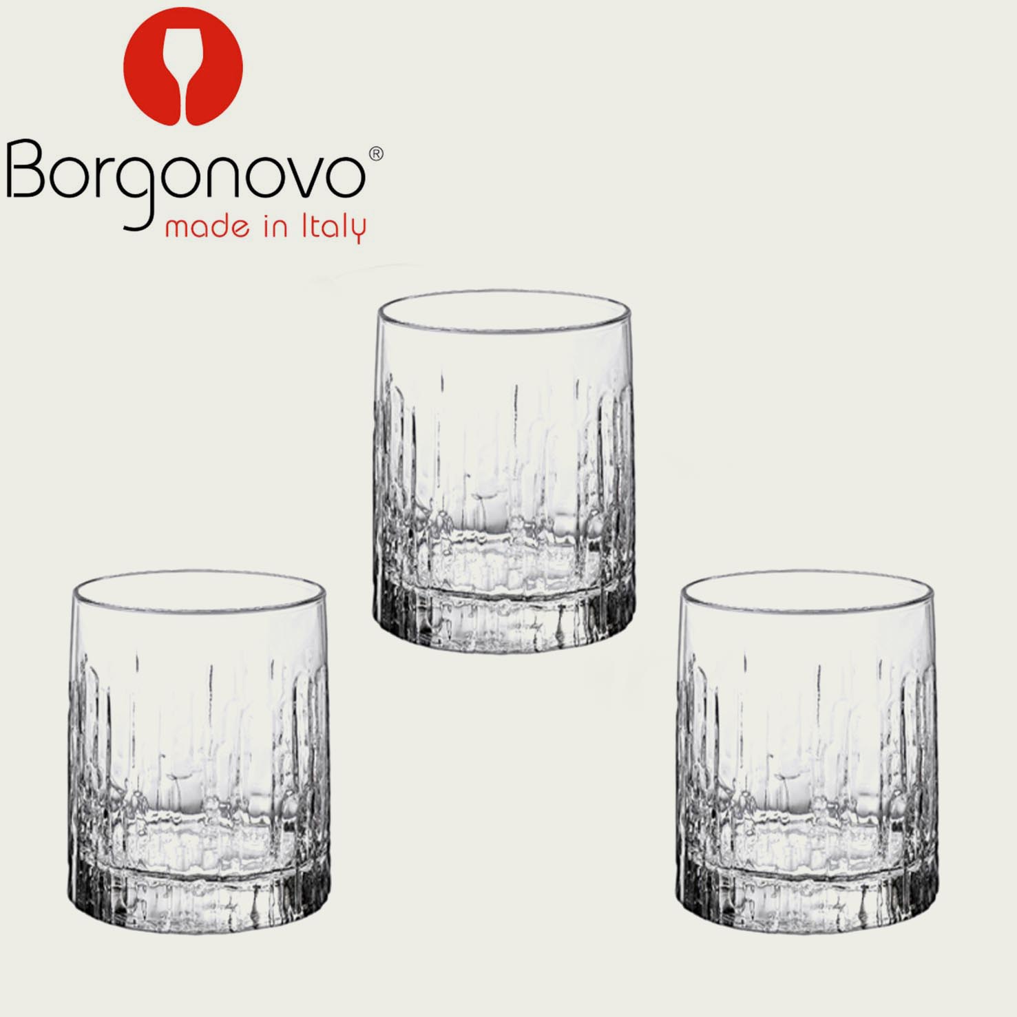 SET 3 BICCHIERI BORGONOVO OAK ACQUA 35,5cl