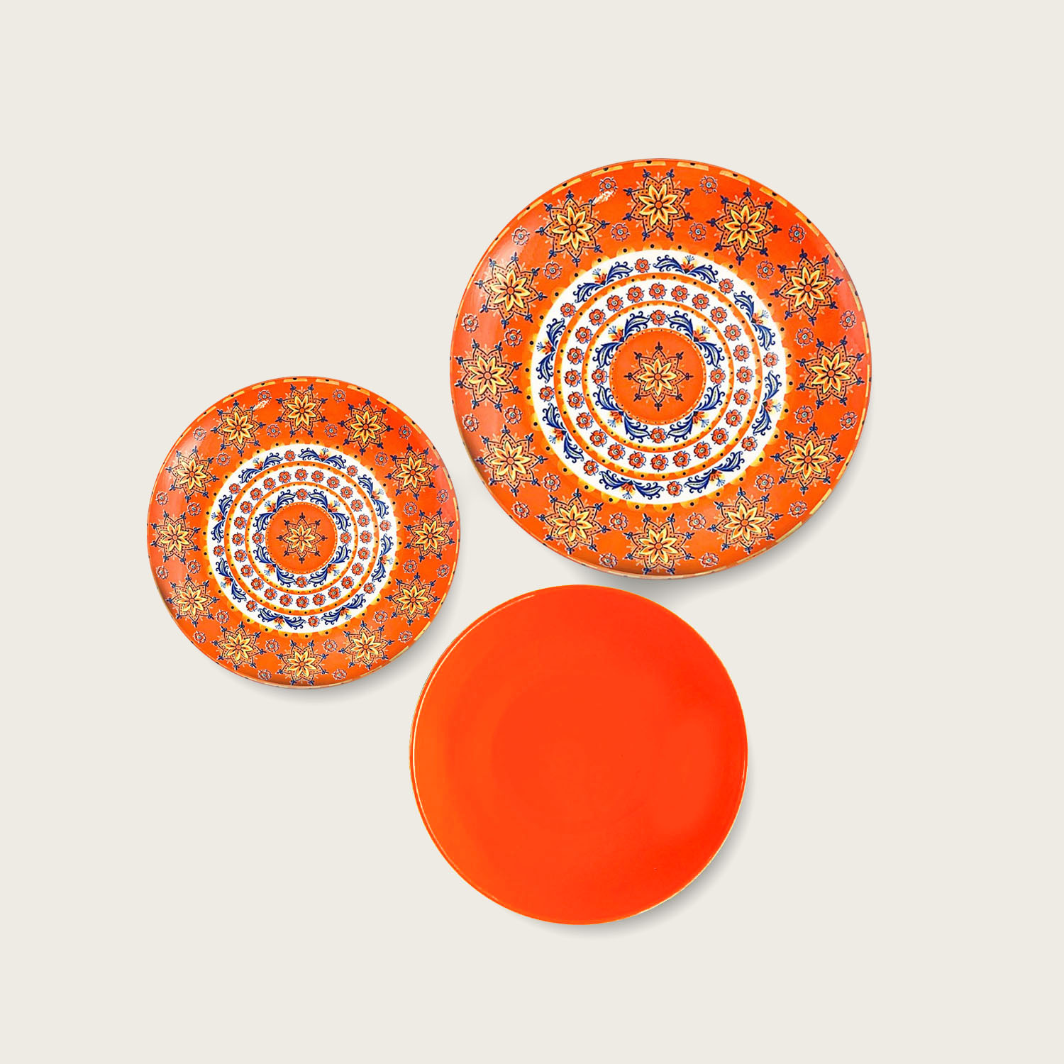 SET 18 PIATTI COORDINATI IN PORCELLANA ORANGE FLOWERS