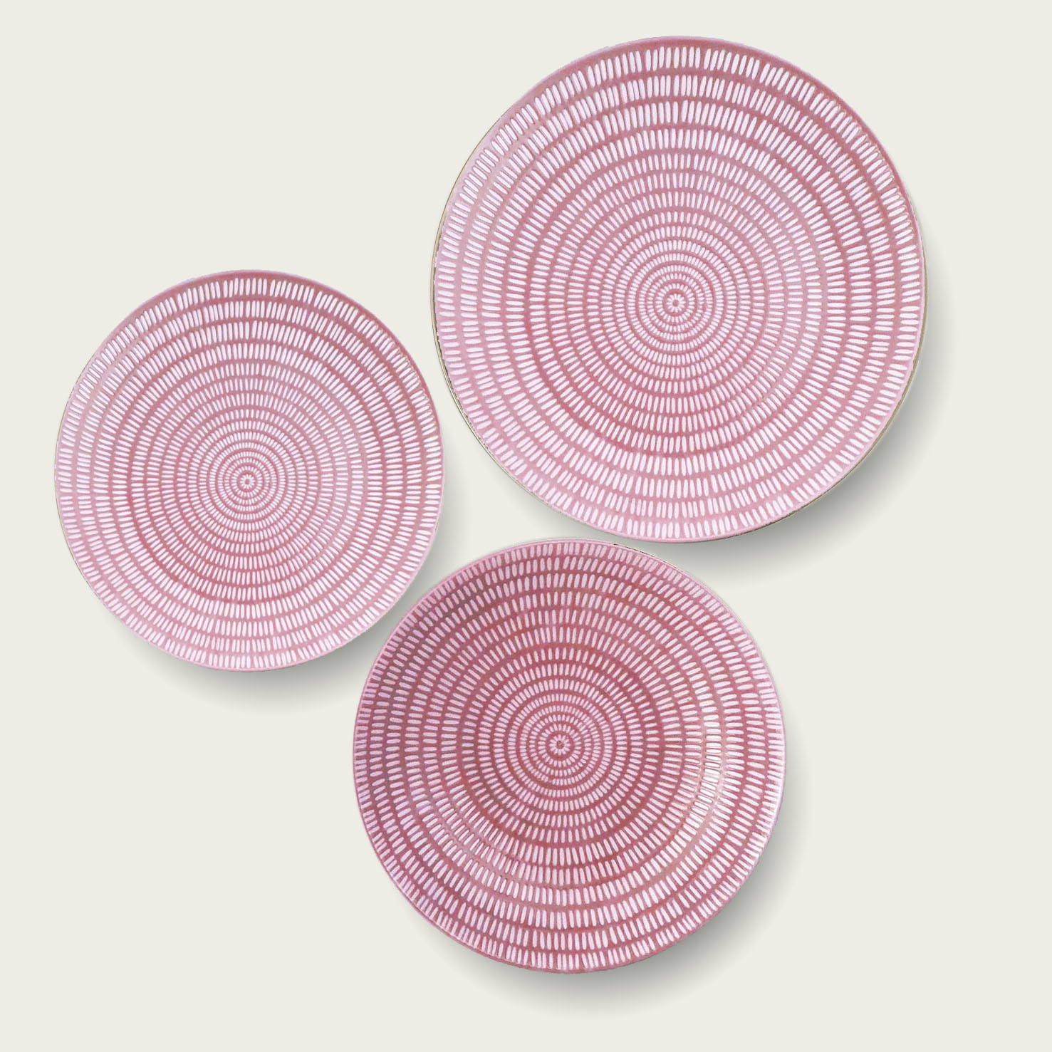 Set Da 18 Piatti Coordinati In Porcellana Cuerda Seca Ethnic Chic Pink
