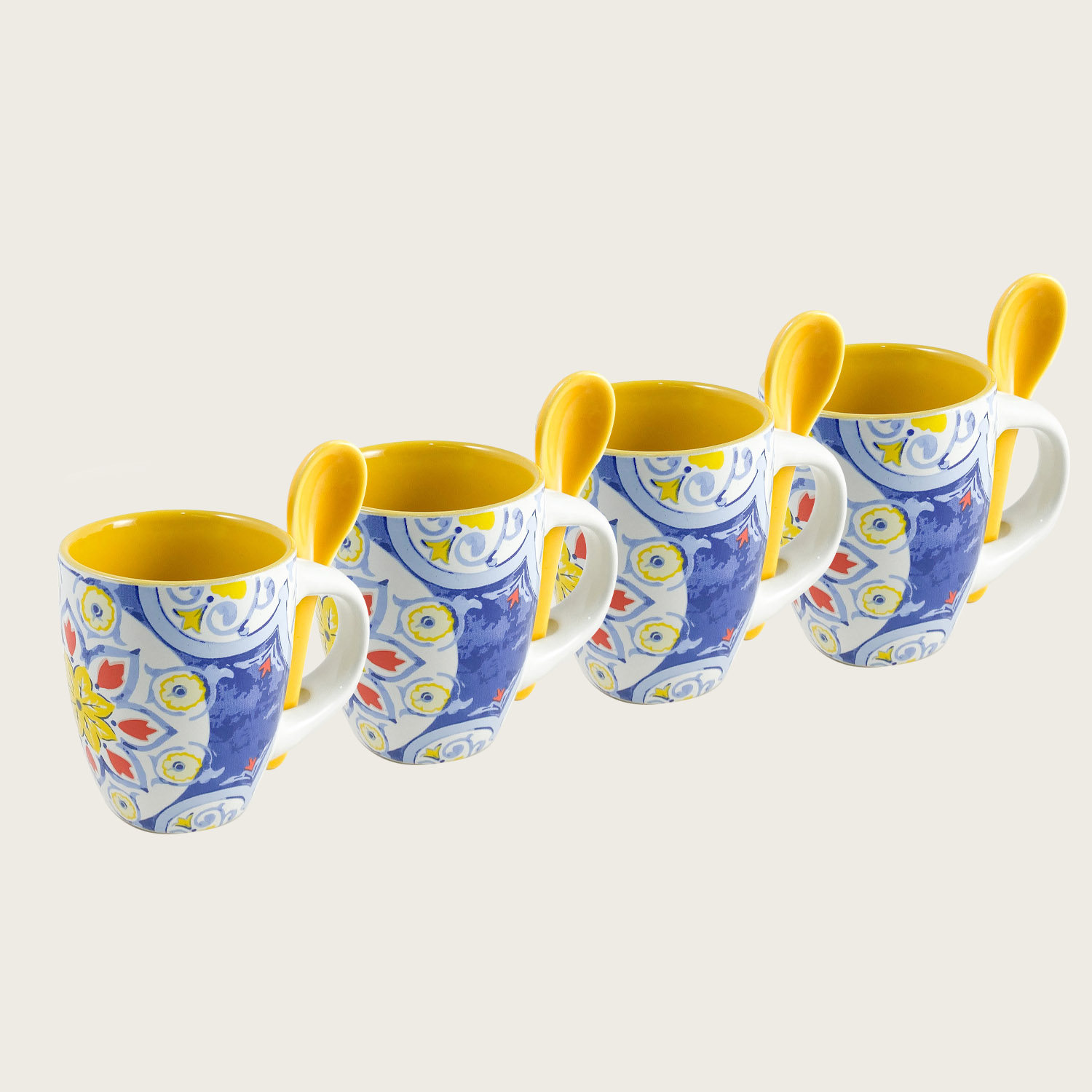 SET 4 TAZZE CON CUCCHIAINO CAPRI