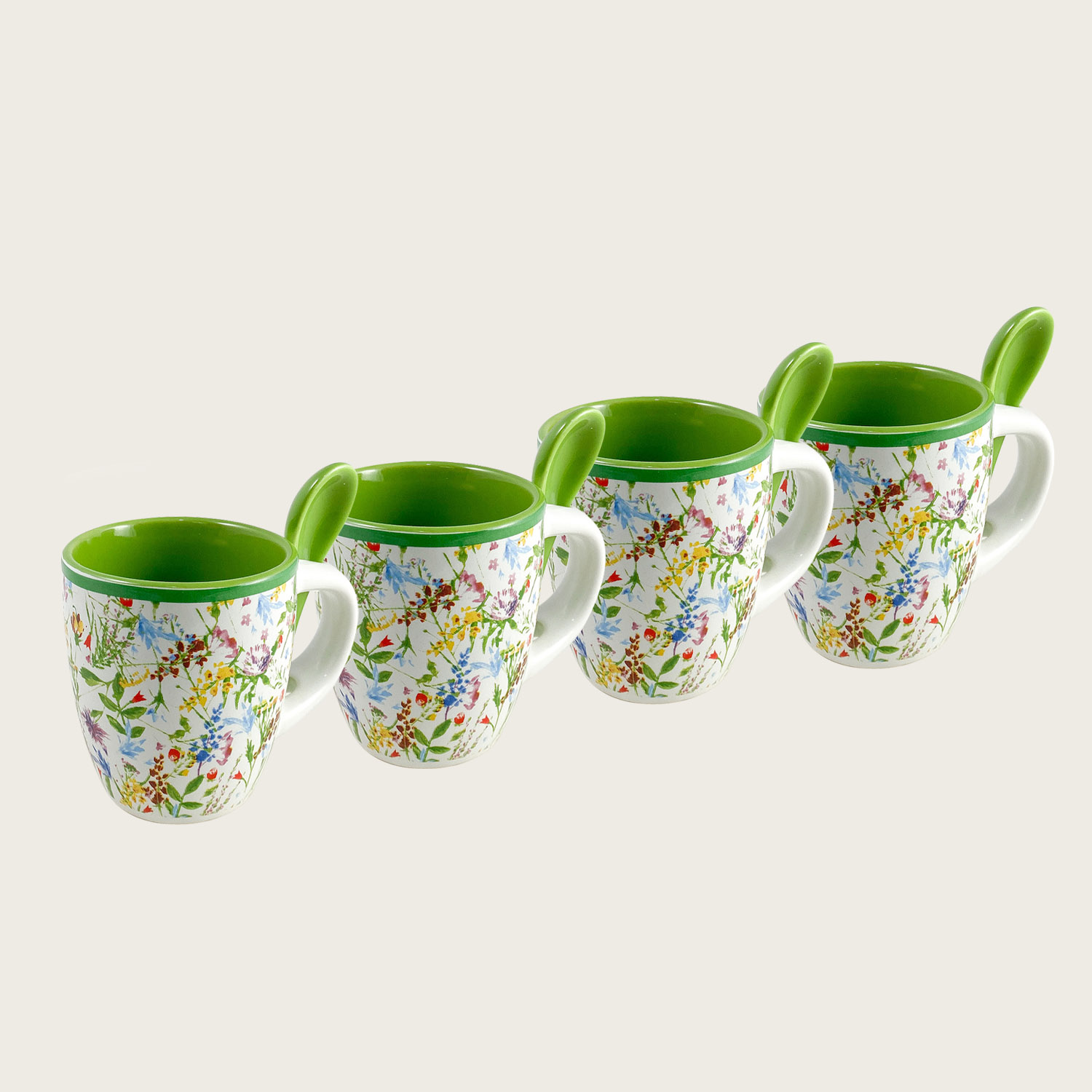 SET 4 TAZZE CON CUCCHIAINO SPRING