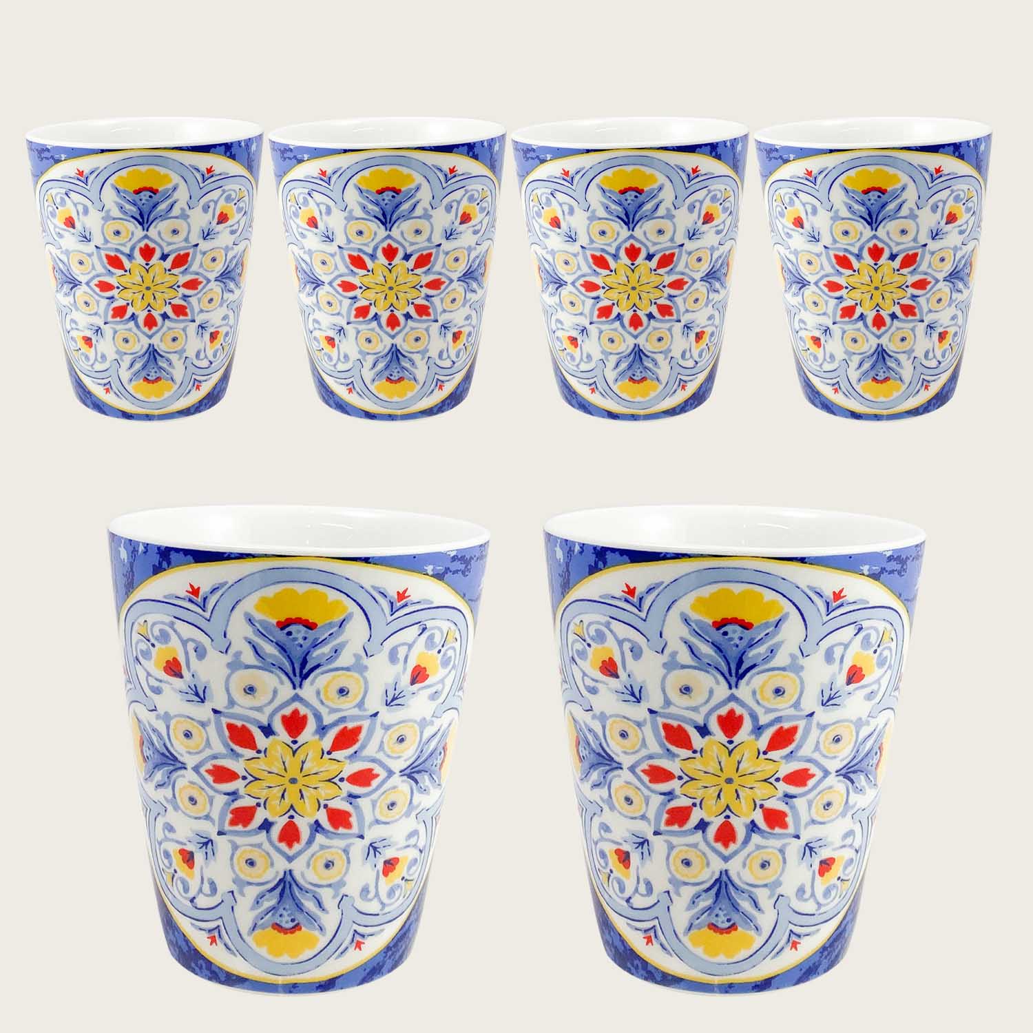 SET 6 BICCHIERI CAPRI IN FINE PORCELLANA