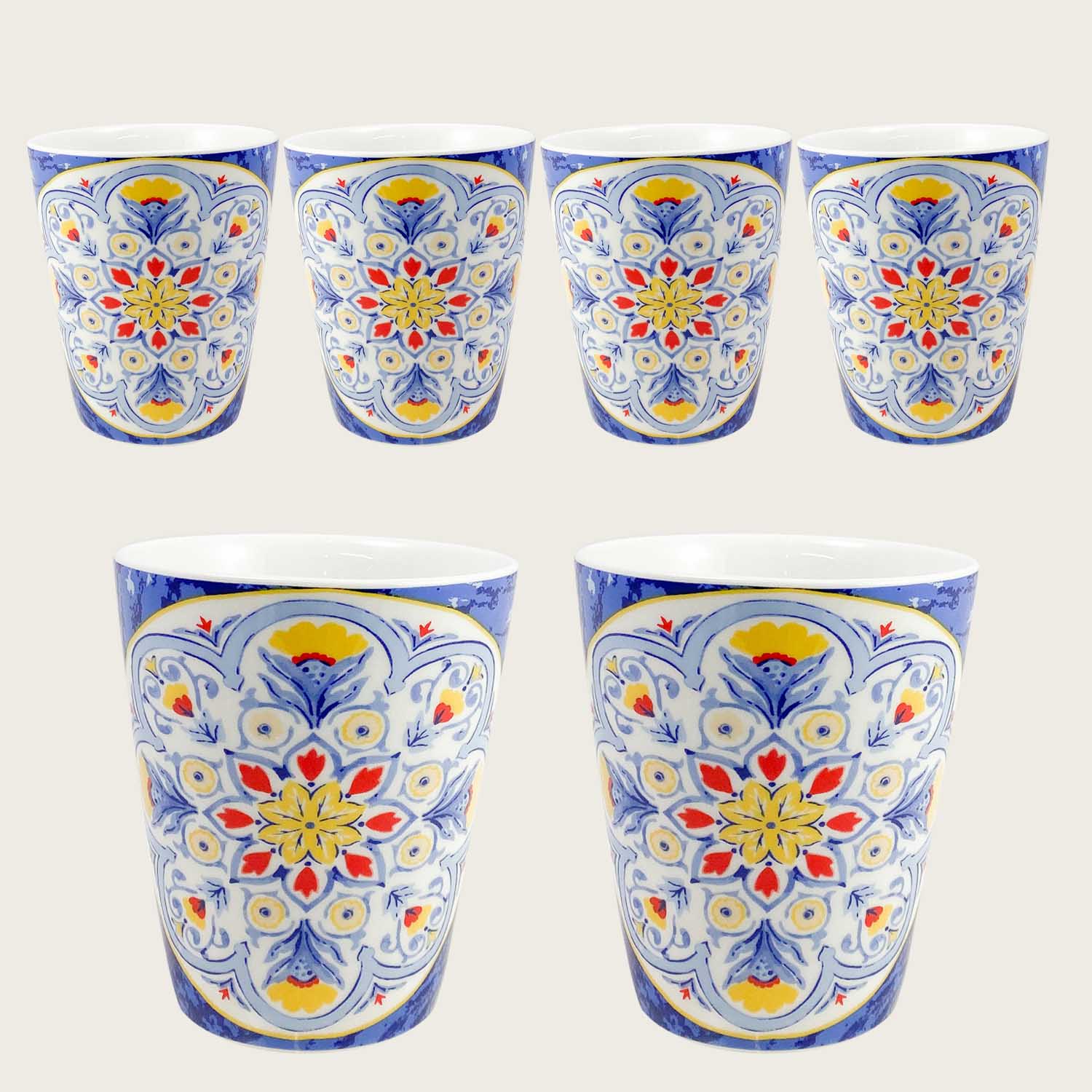 SET 6 BICCHIERI CAPRI IN FINE PORCELLANA