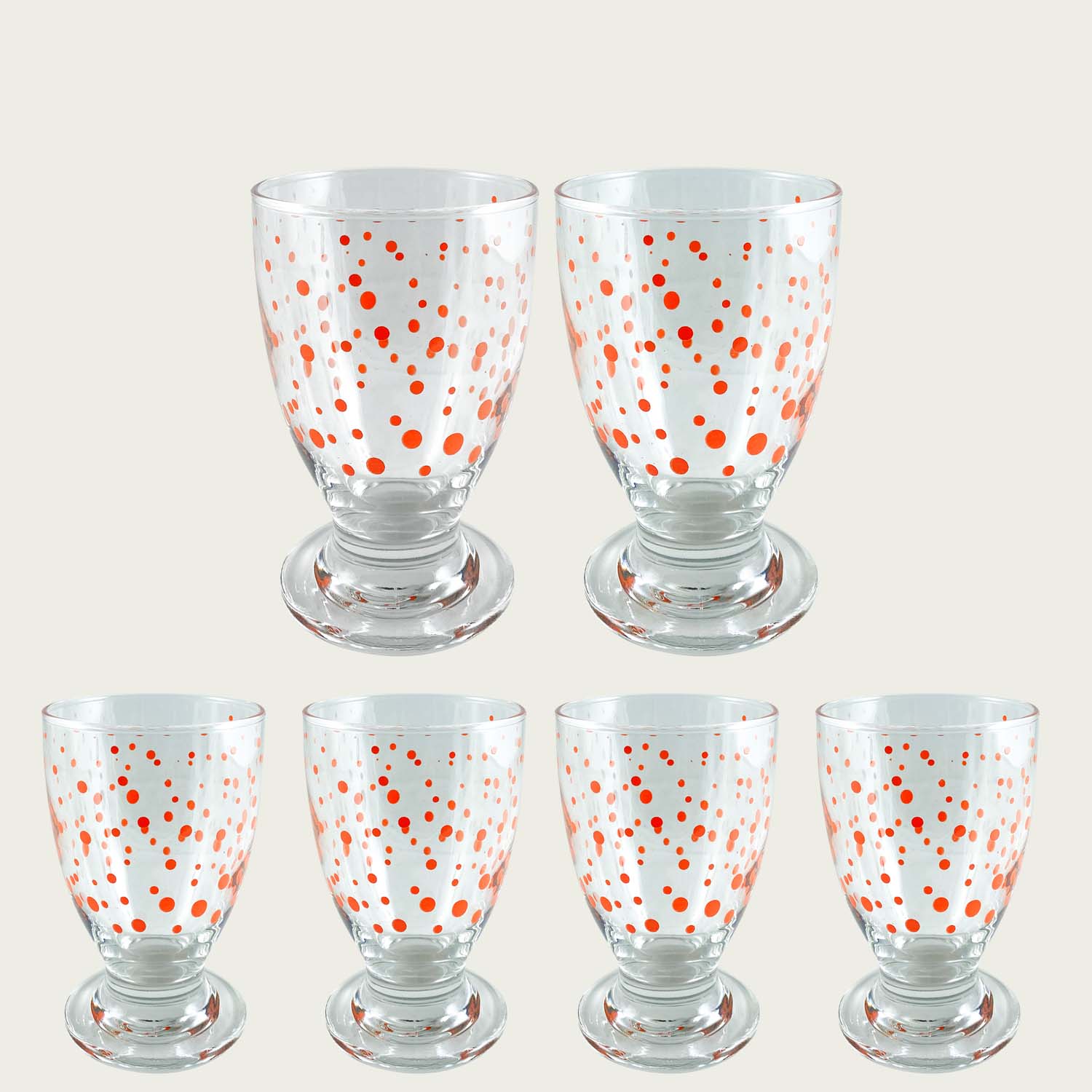 SET 6 BICCHIERI VETRO LINEA DOTS 25CL