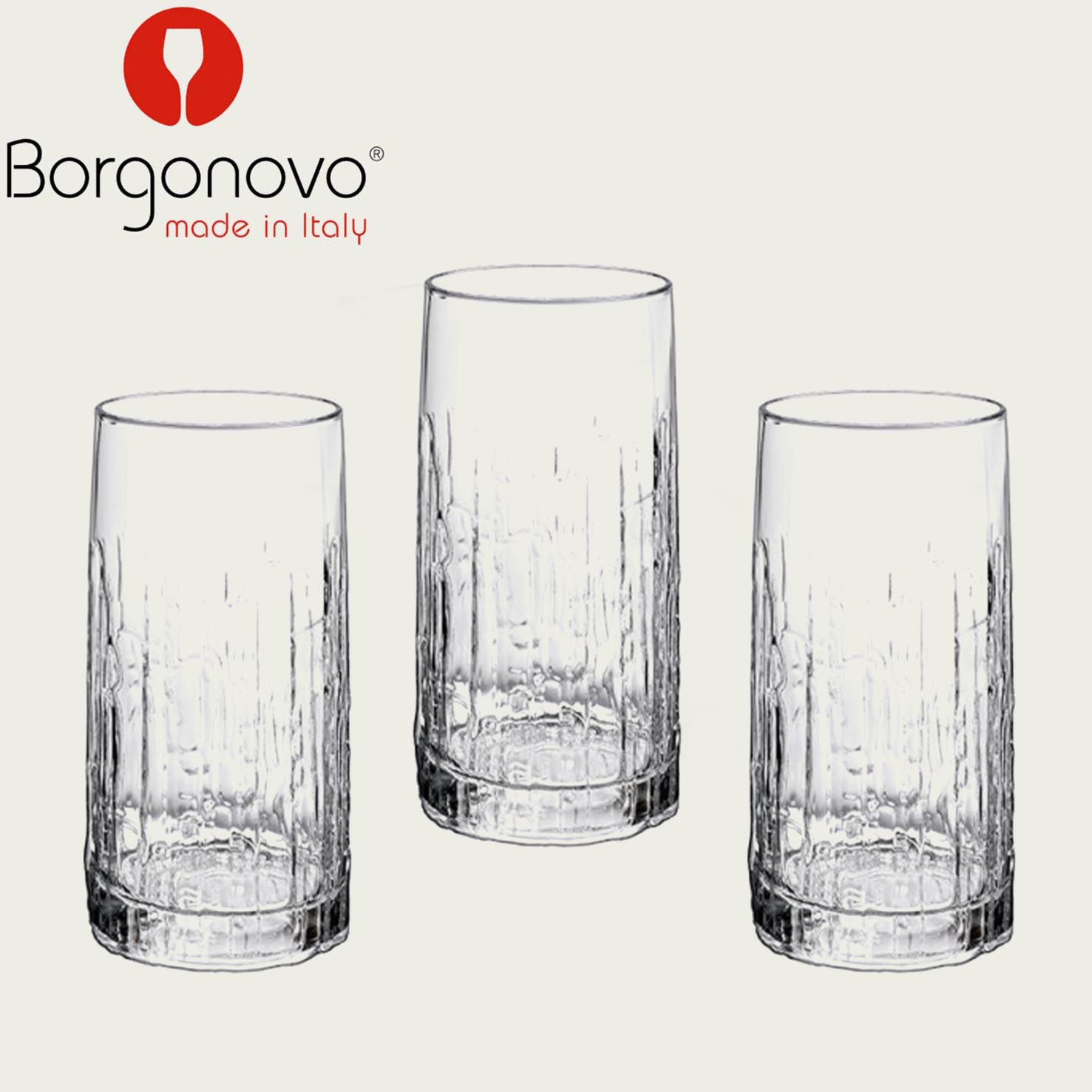 SET 3 BICCHIERI BORGONOVO OAK BIBITA 35CL