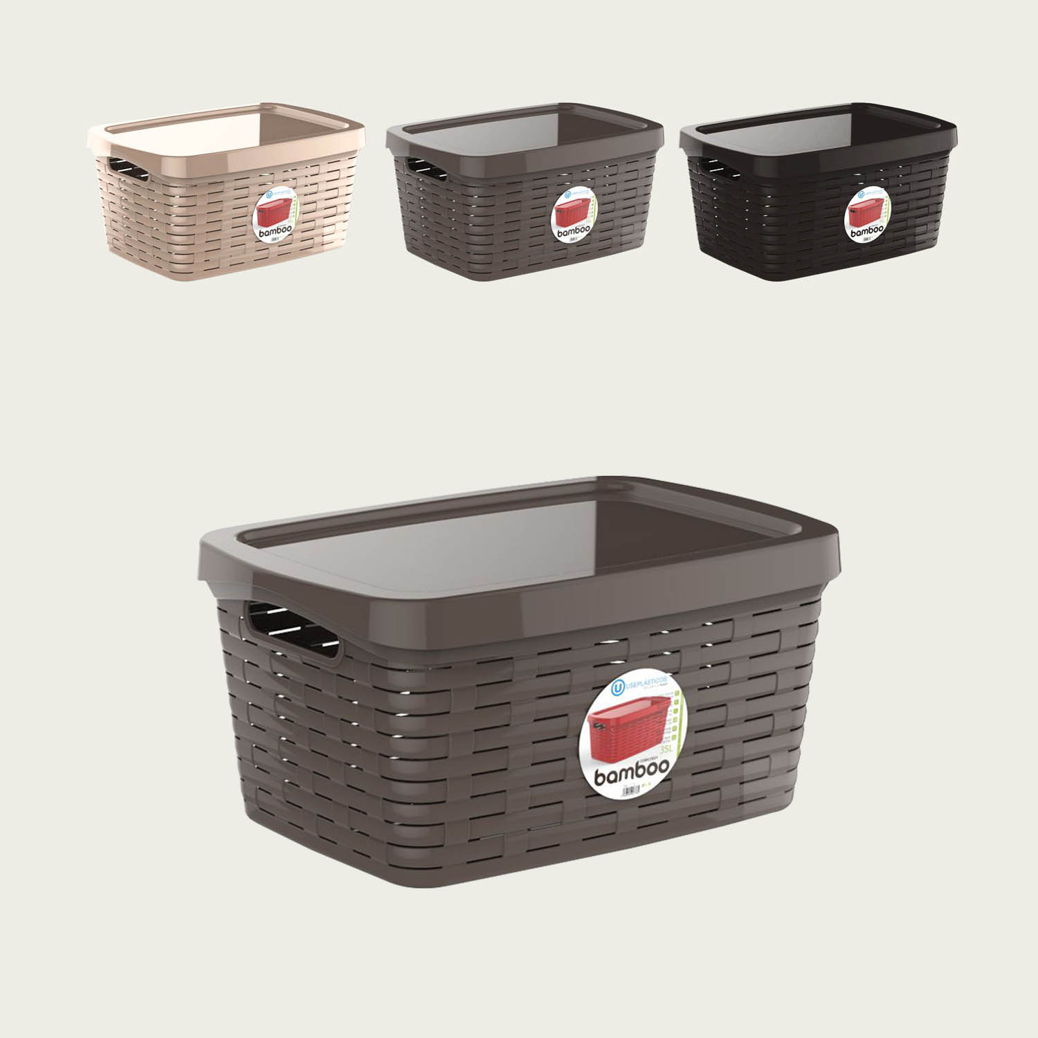 CESTA GRANDE IN PLASTICA CON COPERCHIO