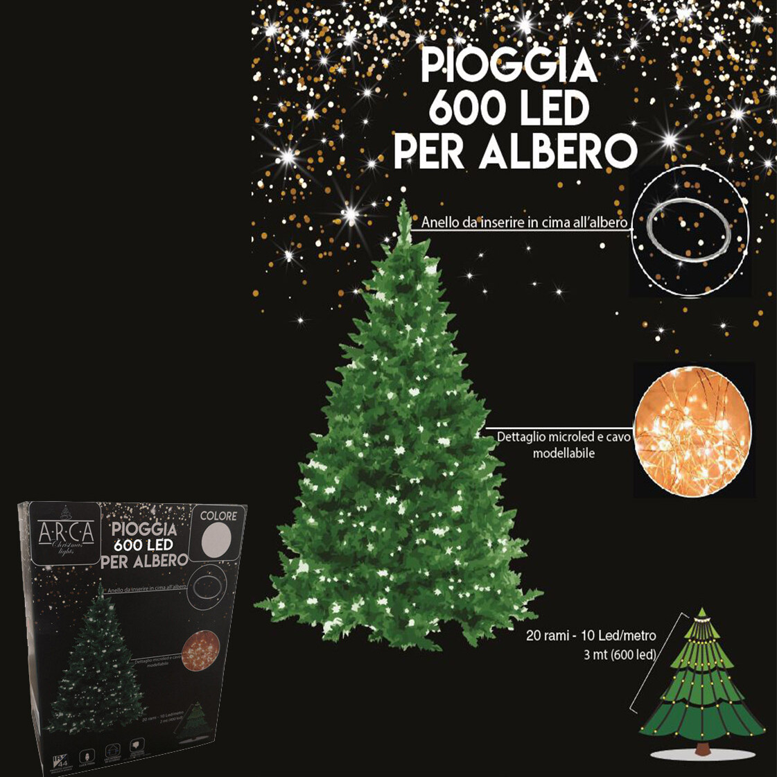 TENDA LED PER ALBERO