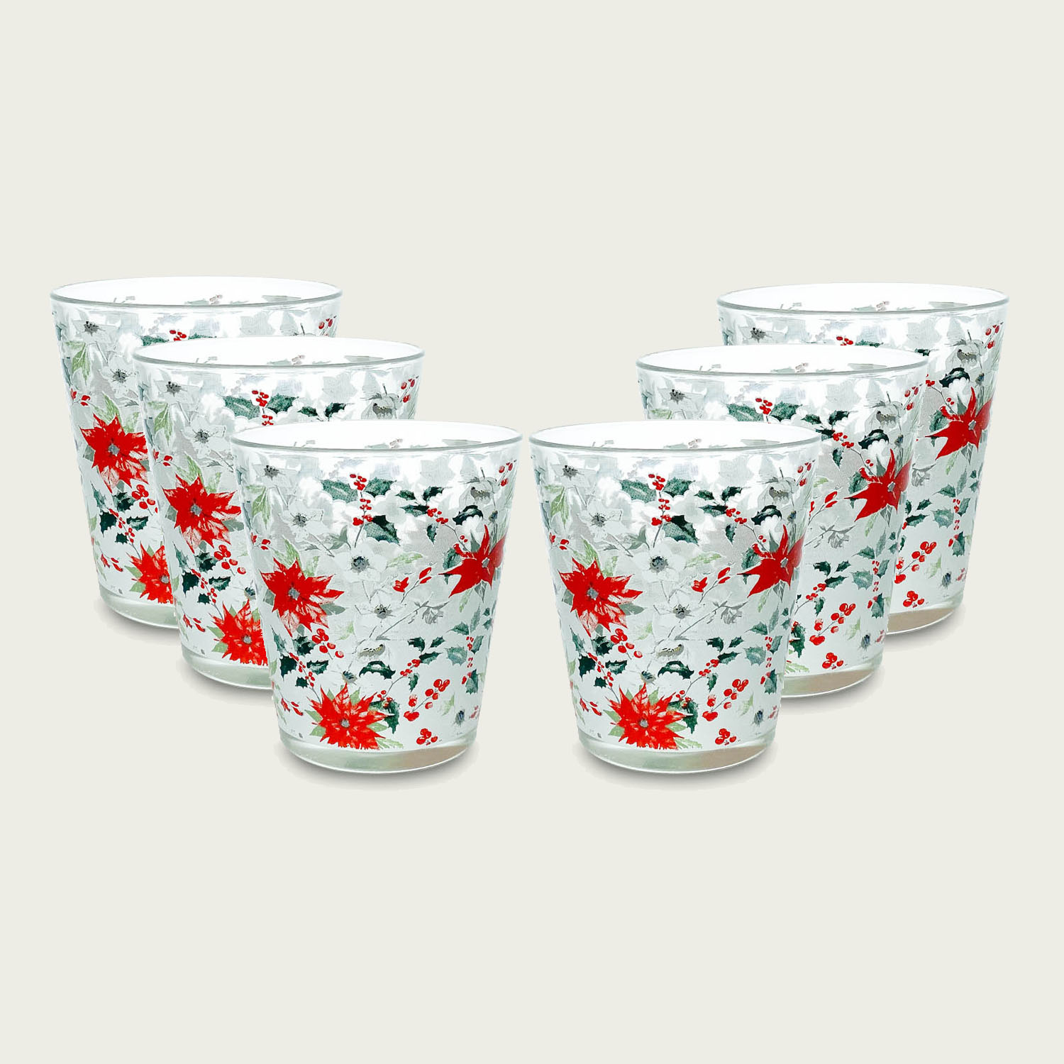 SET 6 BICCHIERI NATALE VISCHIO
