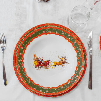 Set 18 Piatti Natale Christmas - Slitta (Sled)