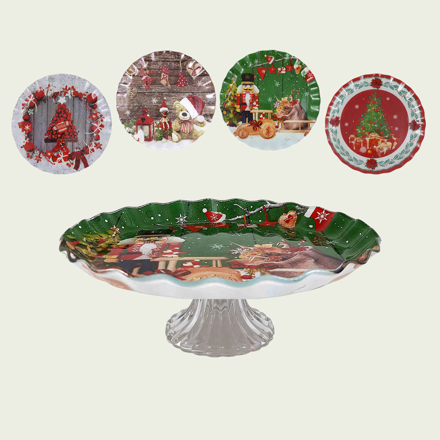 ALZATA IN VETRO DECORATA
