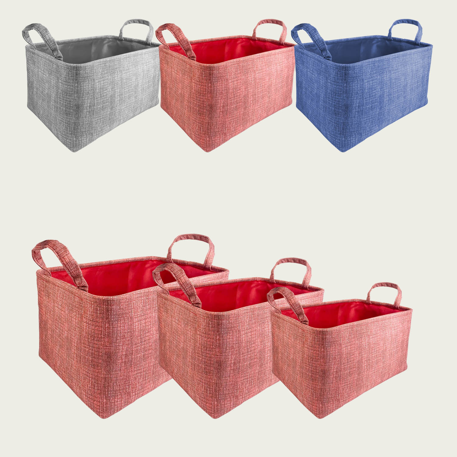 SET 3 CESTI RETTANGOLARI CON DECORO BAROCCO