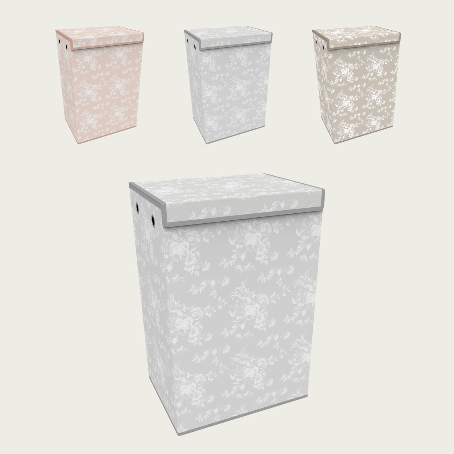 PORTA BIANCHERIA CON DECORAZIONE FLOREALE