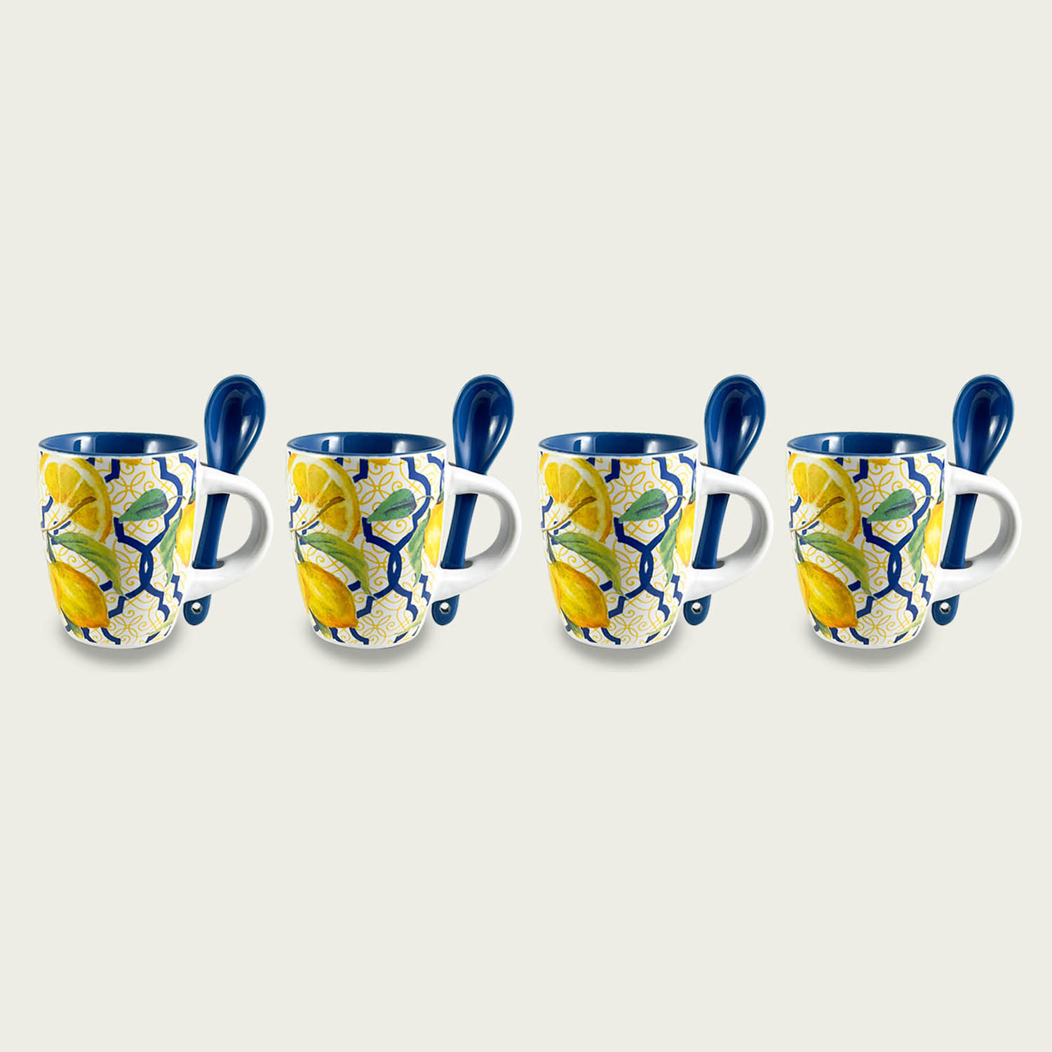SET 4 TAZZE CAFFE' CON CUCCHIAINO ISCHIA