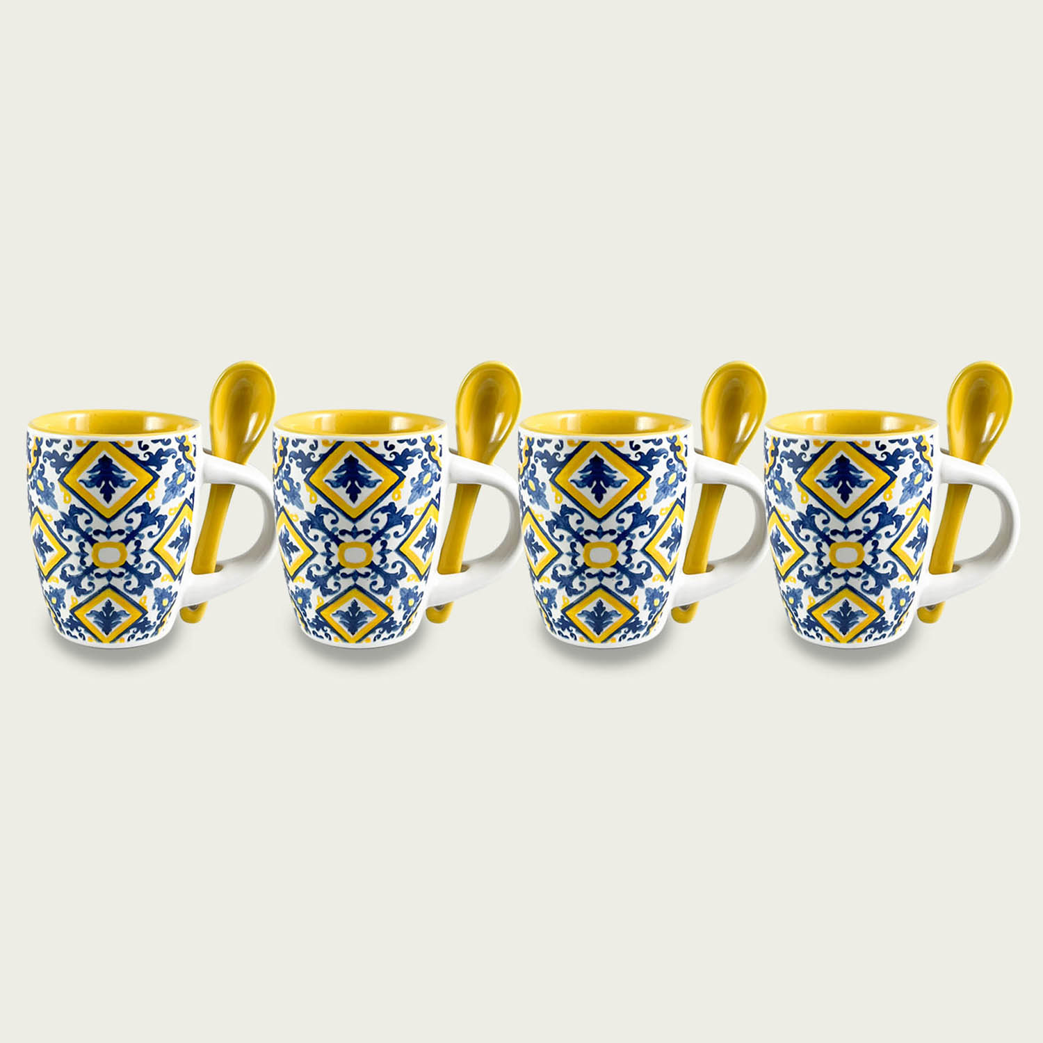 SET 4 TAZZE CAFFE' CON CUCCHIAINO PANAMA