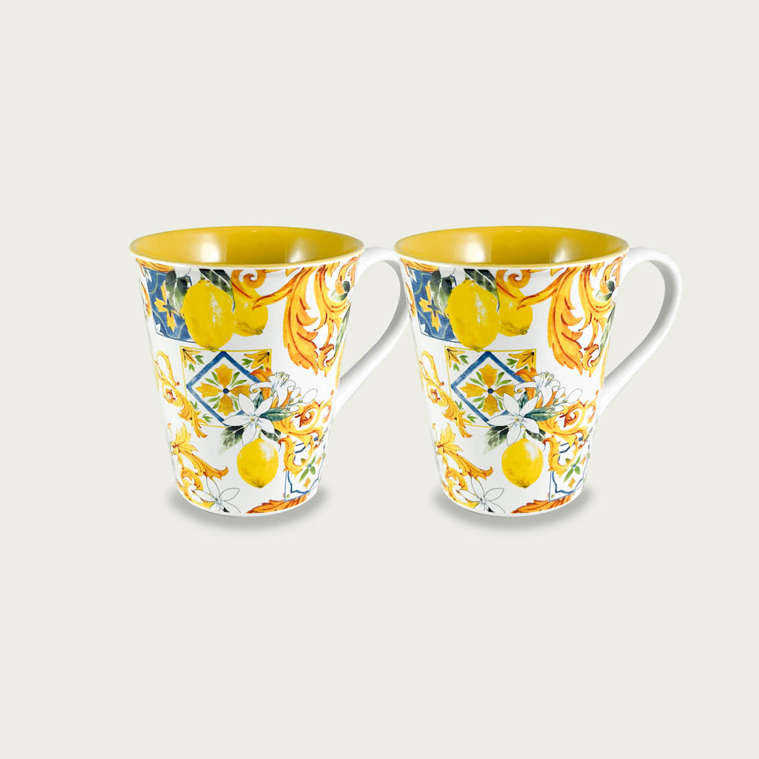 SET 2 MUG IN CERAMICA LEMON