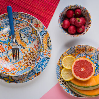 Piatto In Porcellana Decoro Fuerteventura