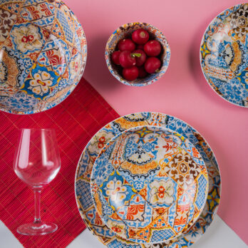 Piatto In Porcellana Decoro Fuerteventura