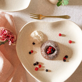 Piatto Forma Cuore Crema