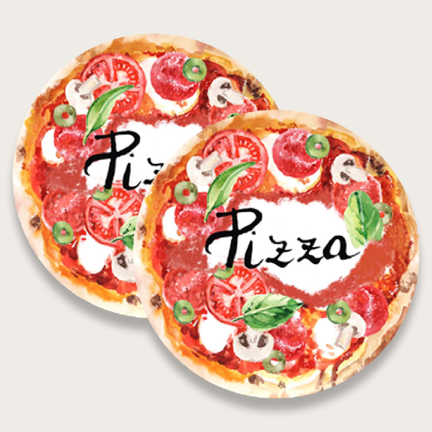 Set 2 Piatti Pizza Cm 33 Funghi - Arca Italy