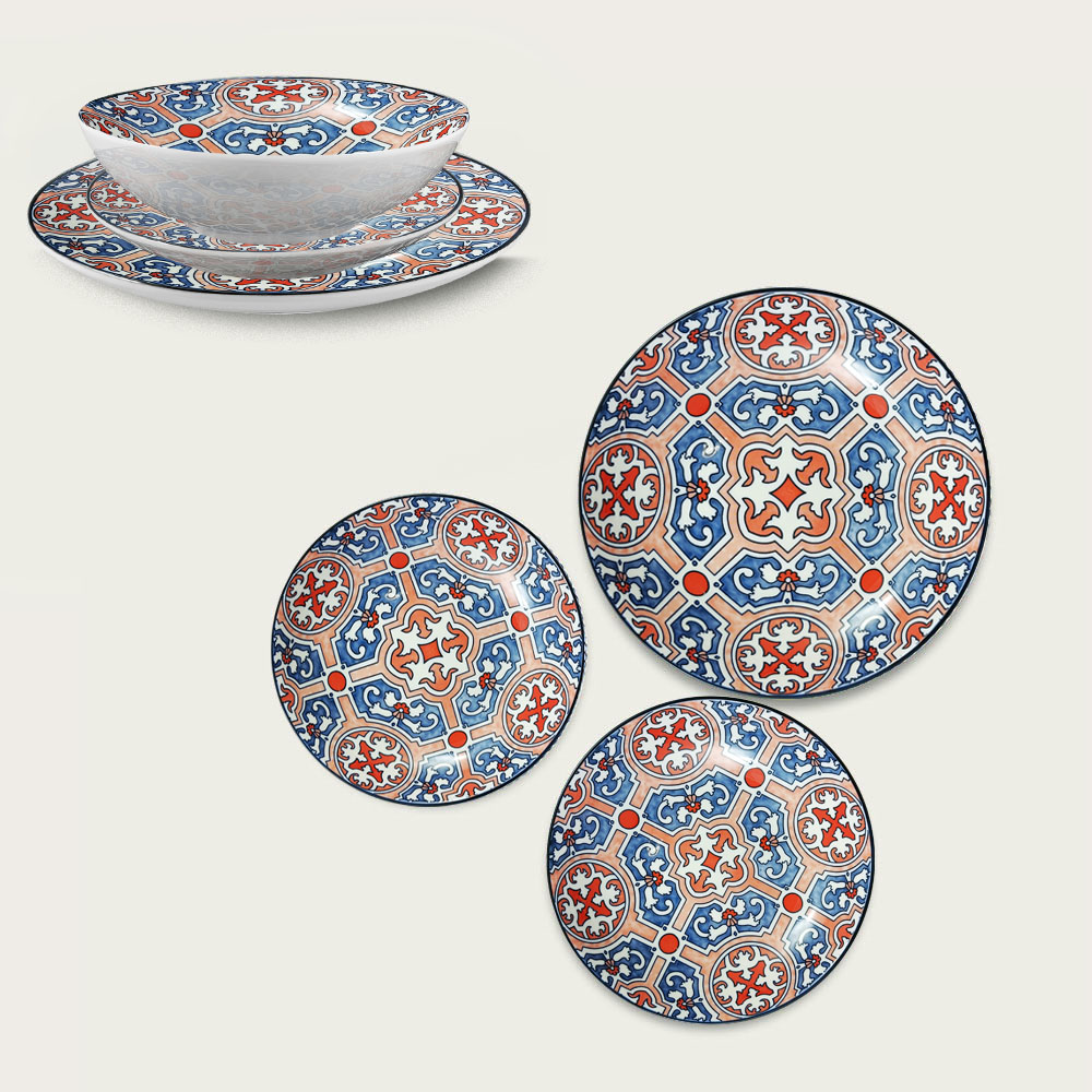 Set 18 Piatti Firenze Blu