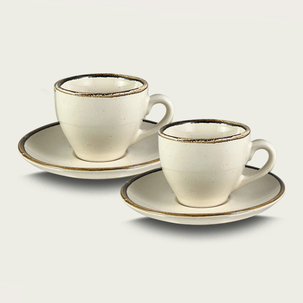 Set 6 Tazze Caffe' Con Piattino Ed Espositore Amalfi - Arca Italy