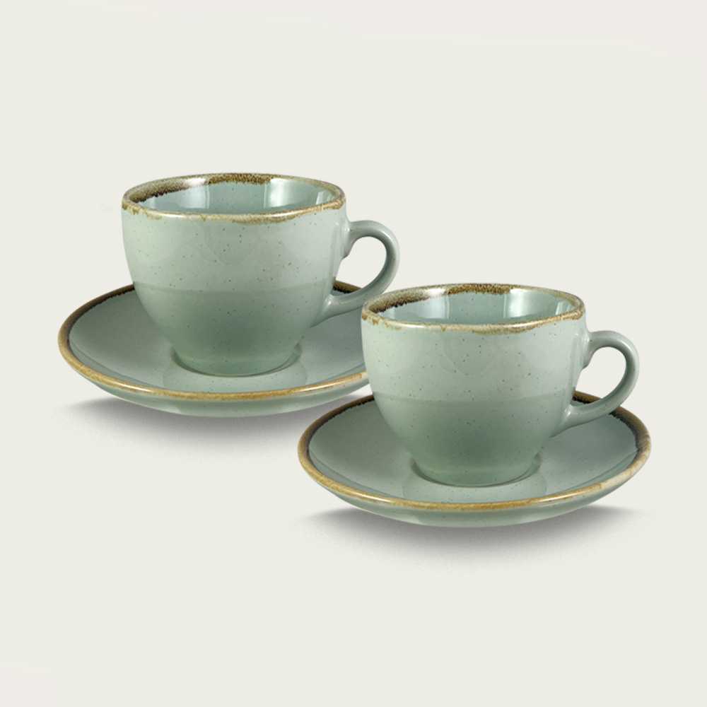 Tierra Set 2 Tazze Cappuccino Acqua Marina