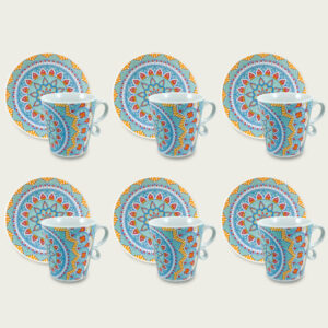 Set 6 Tazze Con Piatto Linea Kyoto Tiffany
