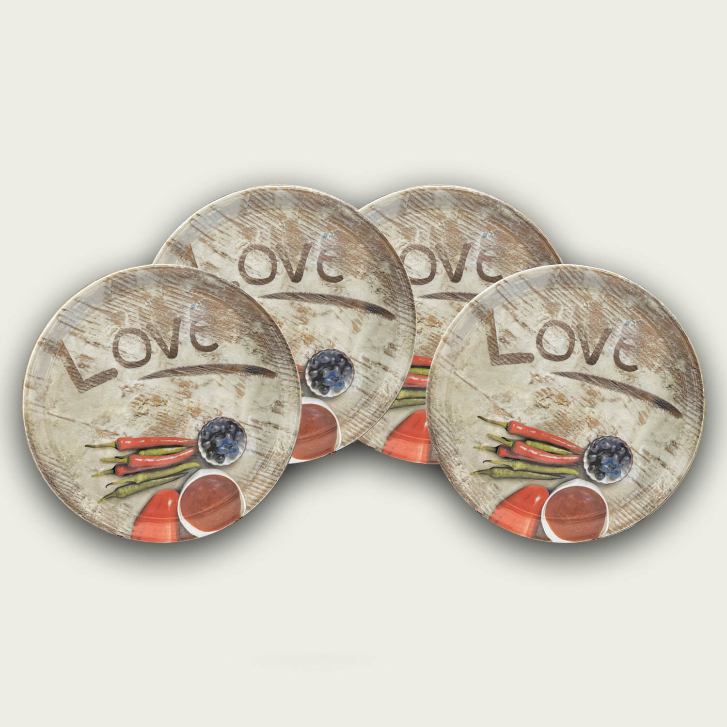 Set 4 Piatti Pizza Love Cm.31