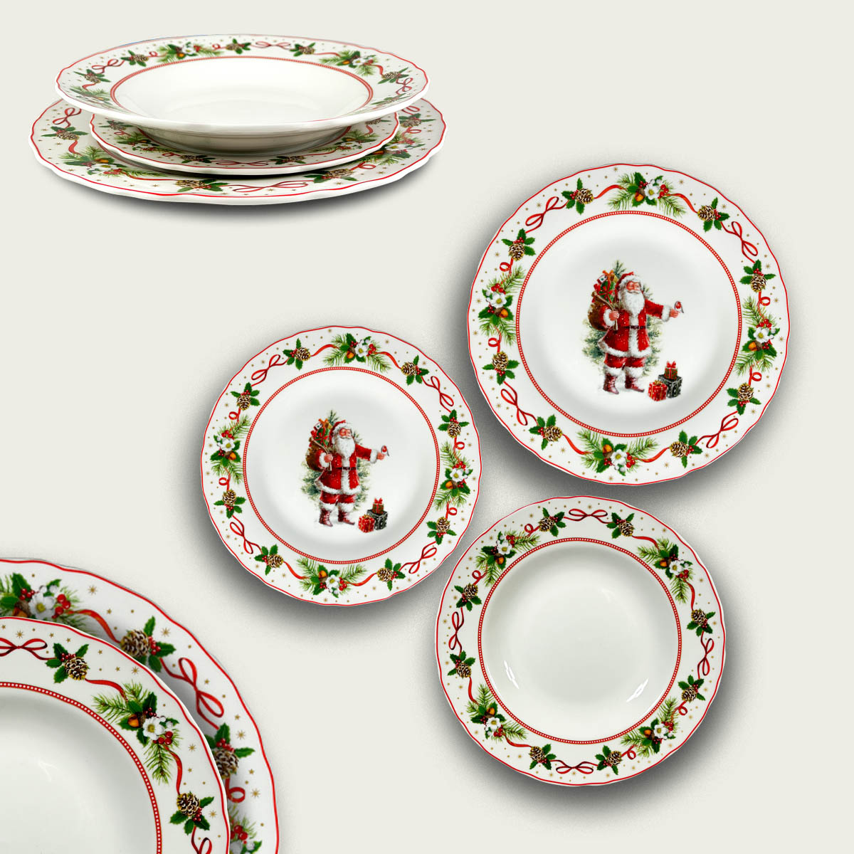 Set 18 Piatti Santa Claus