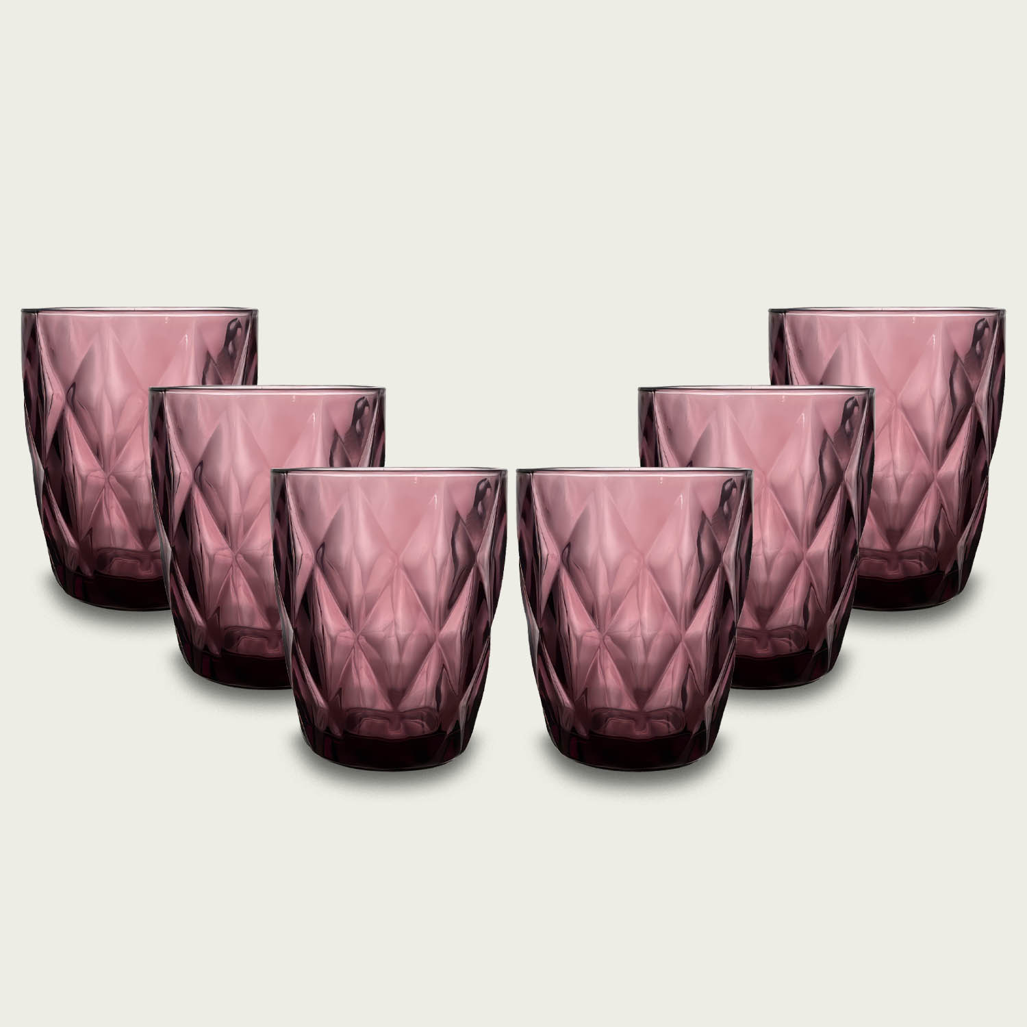 Set 6 Tumbler In Vetro Melody Porpora