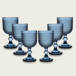 Set 6 Calici In Vetro Serenity Blu