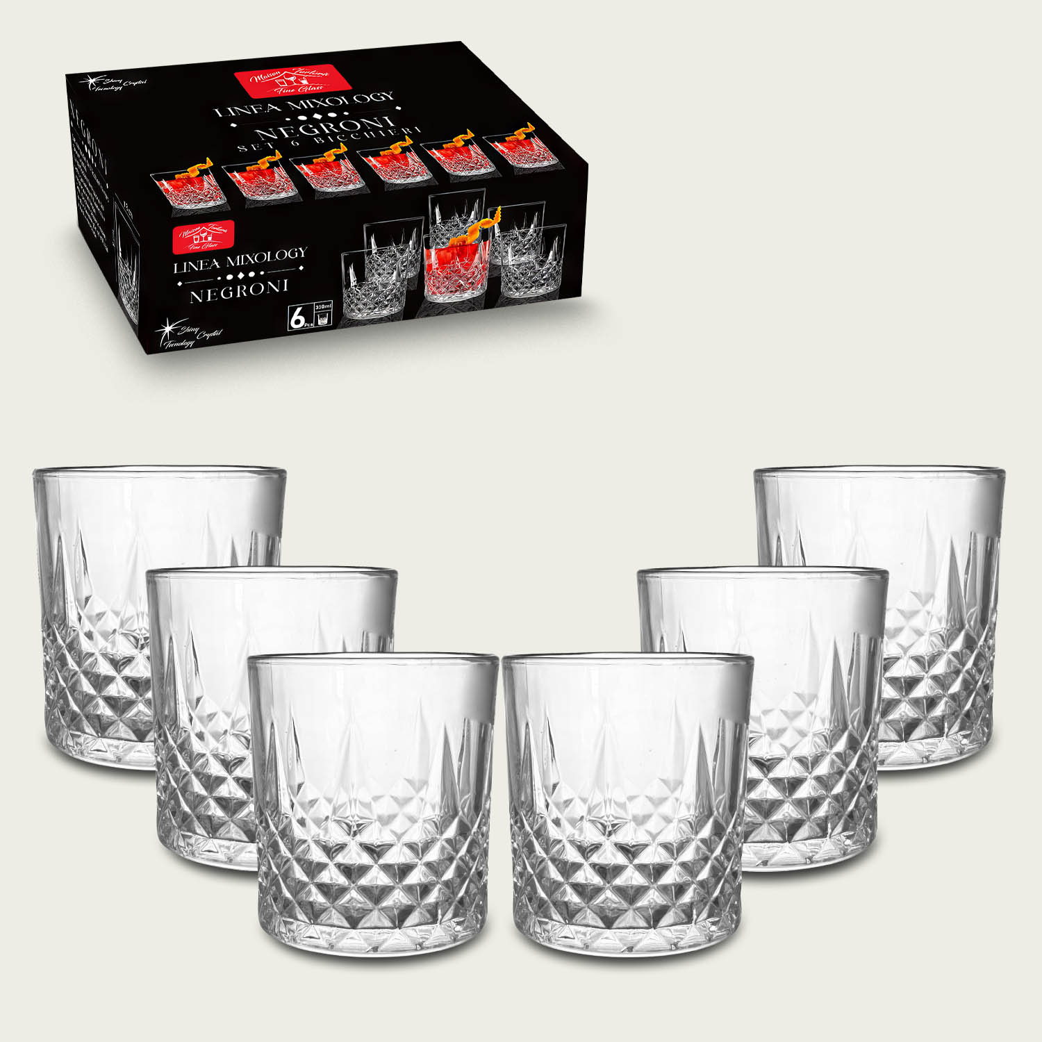 Set 6 Bicchieri Negroni 33 Cl