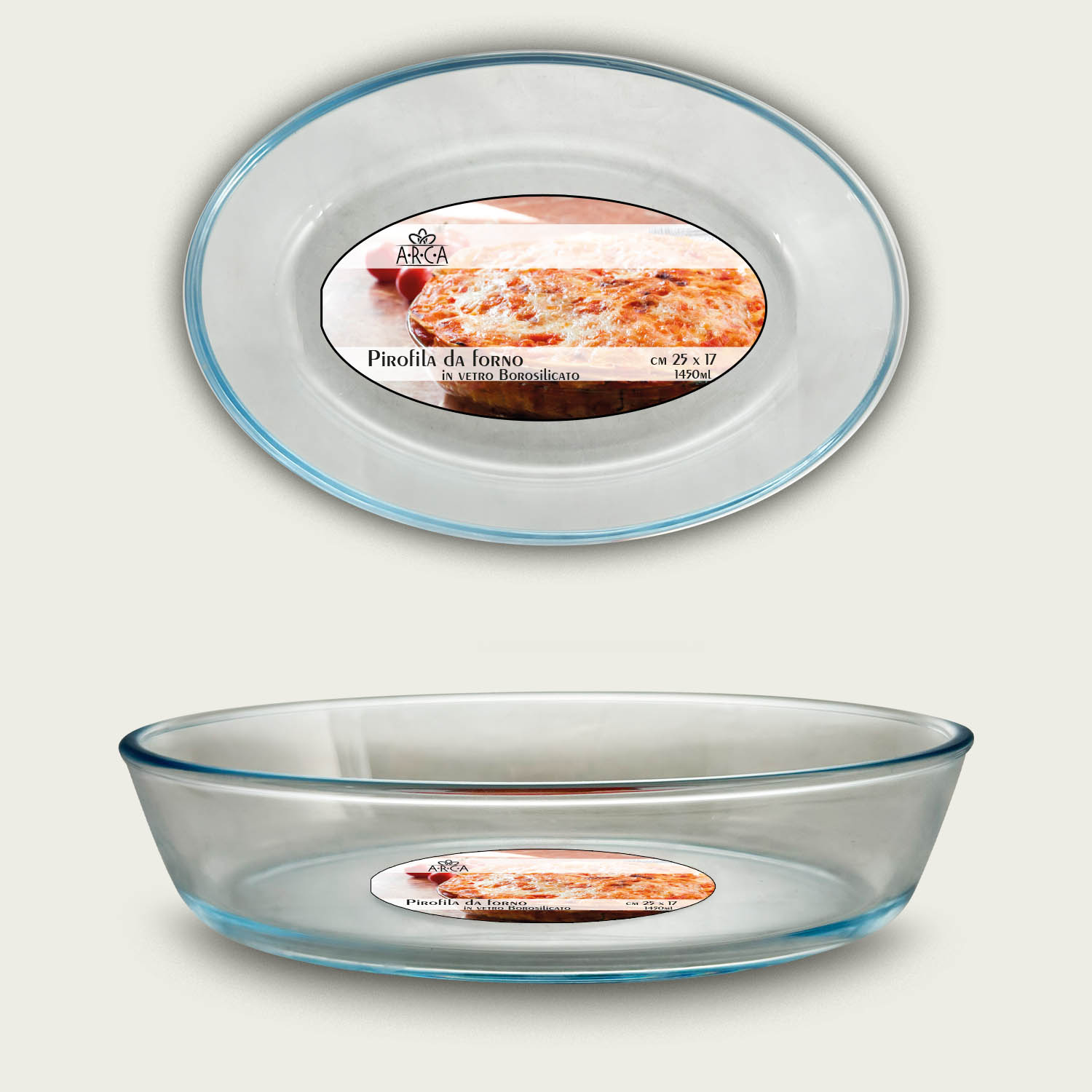Pirofila Santa Clarasilicone Vetro De Borosilicato Ovale 35 X 24 X 6,5 - 3